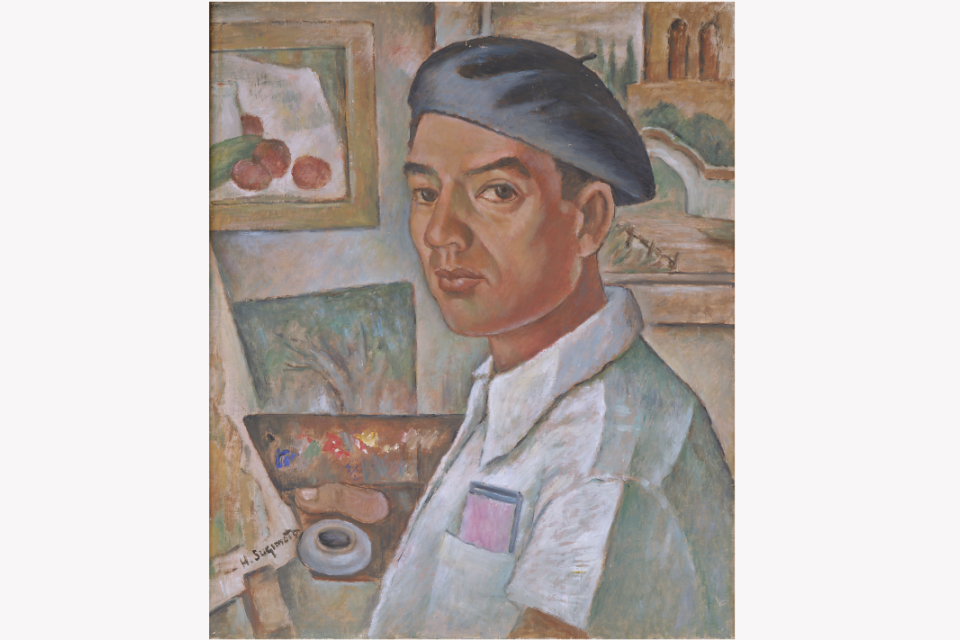 Henry Sugimoto, Self Portrait painting